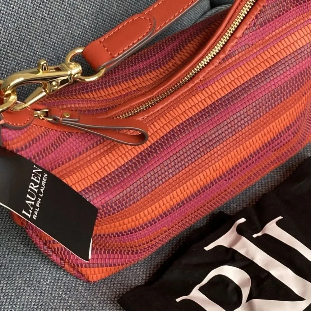 Ralph Lauren Striped Small Kassie Convertible Bag womens